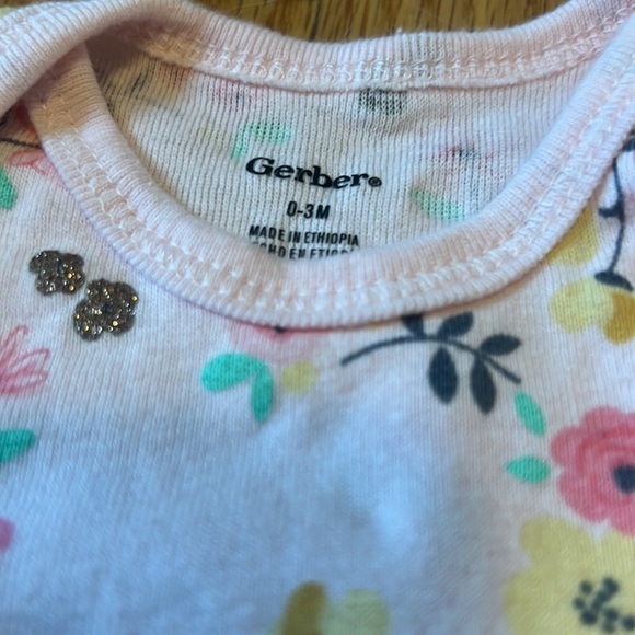 Gerber Floral Matching Set 0-3 Months - Picture 2 of 2